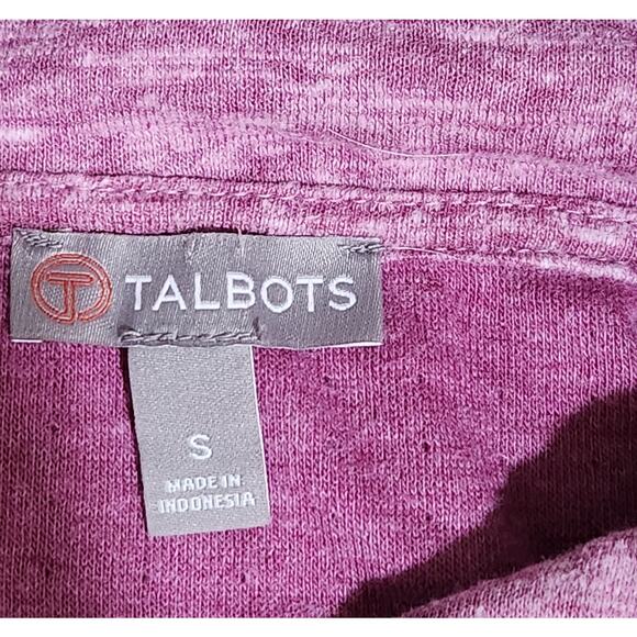 Talbots Purple Heathered Snap Cowl Neck Sweatshirt Small Lightweight Soft - Picture 4 of 5